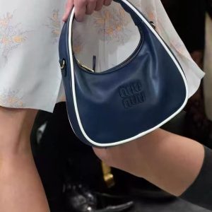 Color Block Hand-Sewn Half-Round Concave Shape Tote Bag - Trendy Crossbody for Women, Stylish Internet Celebrity Look 2025