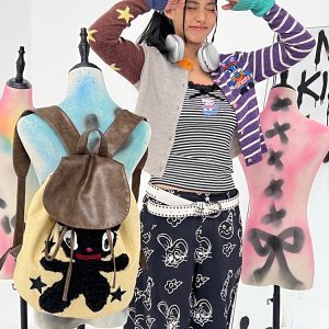 Color-Block Knitted Cardigan Sweater in Yellow and Blue - Trendy Dopamine Knitwear for Y2K Style