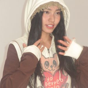 Color-Block Printed Slim-Fit Hooded Sweatshirt Cardigan Zip-Up Short Jacket for Women - Trendy Casual Layering Piece