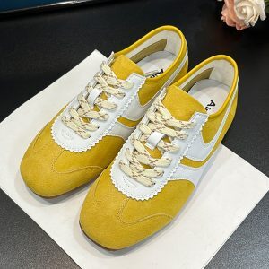 Color-Block Retro Training Shoes for Women, 2025 Casual Sports Footwear, Versatile Flat-Bottom Agan Sneakers, Breathable Design