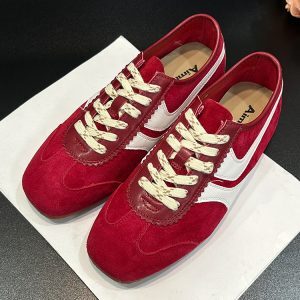 Color-Block Retro Training Shoes for Women, 2025 Casual Sports Footwear, Versatile Flat-Bottom Agan Sneakers, Breathable Design