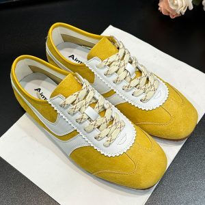 Color-Block Retro Training Shoes for Women, 2025 Casual Sports Footwear, Versatile Flat-Bottom Agan Sneakers, Breathable Design