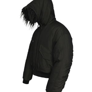 Cotton N2B Bomber Jacket with Carnivorous Flower Print, 3M Thinsulate, Short Wide Silhouette, Curved Sleeves, Y2K Style