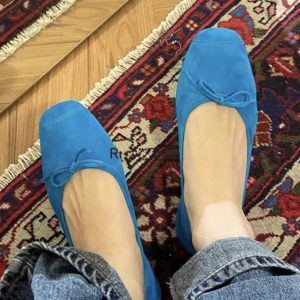 Cowhide French Round-Toe Ballet Flats for Women, Slip-On Casual Loafers, Soft-Soled Grandma Shoes, Comfortable Everyday Footwear