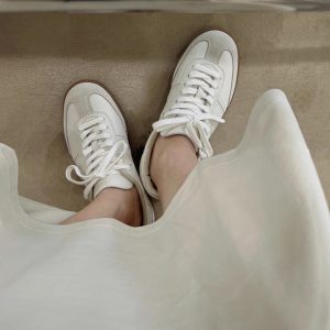 Cowhide Silver Training Shoes for Women - Classic Spring/Summer Casual Sneakers, Trendy Little White Shoes, Internet Celebrity Style