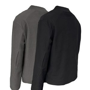 Cross-Collar Long Sleeve Top with Textured Fabric and Shoulder Armor, Short Wide Fit - Trendy Streetwear Style