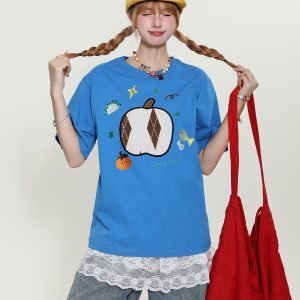 Cute Cartoon Bear Printed Short Sleeve T-Shirt for Women - Summer Loose Slim Fit Versatile Top, Y2K Style, Casual Fashion