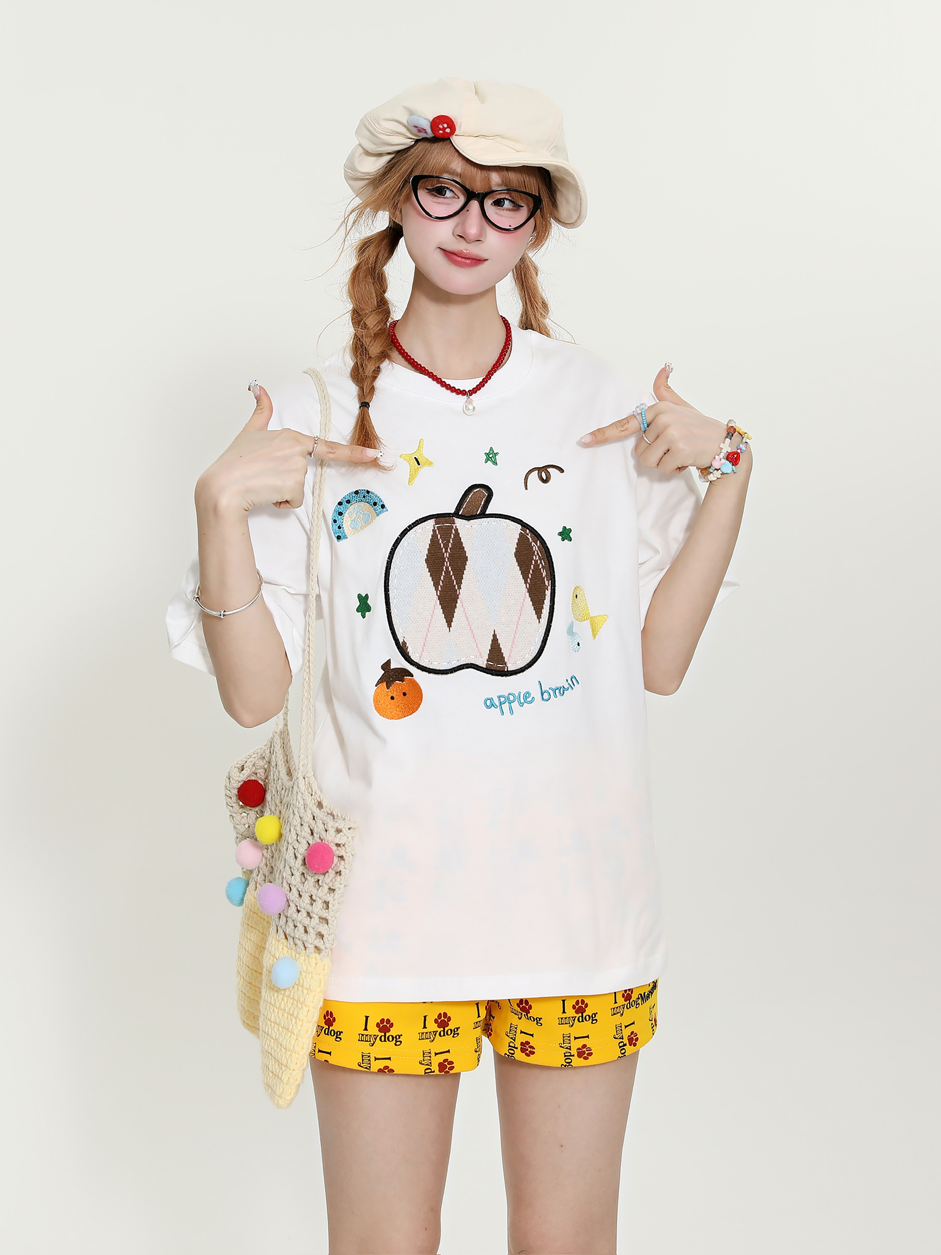 Cute Cartoon Bear Printed Short Sleeve T-Shirt for Women - Summer Loose Slim Fit Versatile Top, Y2K Style, Casual Fashion