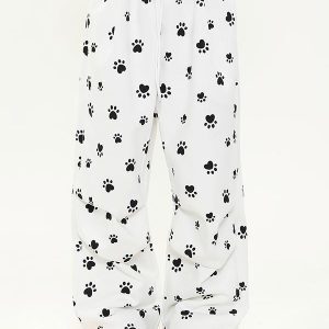 Cute Dog Paw Print Hoodie and Long Pants Two-Piece Set - Sweet Casual Outfit for Spring 2025, Perfect for Girls, Trendy Dog Lover Style