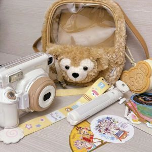 Cute Fluffy Duffy Bear Plush Backpack - Large Capacity Commuter Shoulder Tote Crossbody Bag for Y2K and Korean Style Fashion