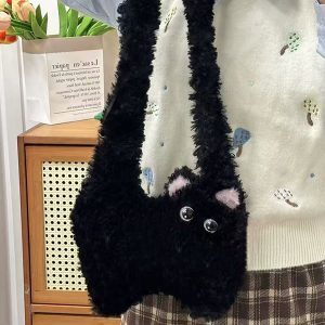Cute Plush Cat Crossbody Bag for Women - Adorable Versatile Underarm Shoulder Bag for Autumn/Winter 2025 Trend