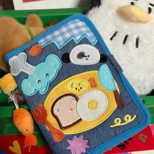 Cute Puppy Cartoon Passport Holder & Document Bag - Original Illustration Design Small Planner & Coin Purse, Ideal for Travel & Organization