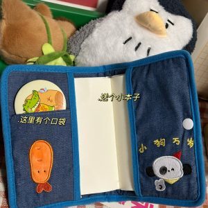 Cute Puppy Cartoon Passport Holder & Document Bag - Original Illustration Design Small Planner & Coin Purse, Ideal for Travel & Organization