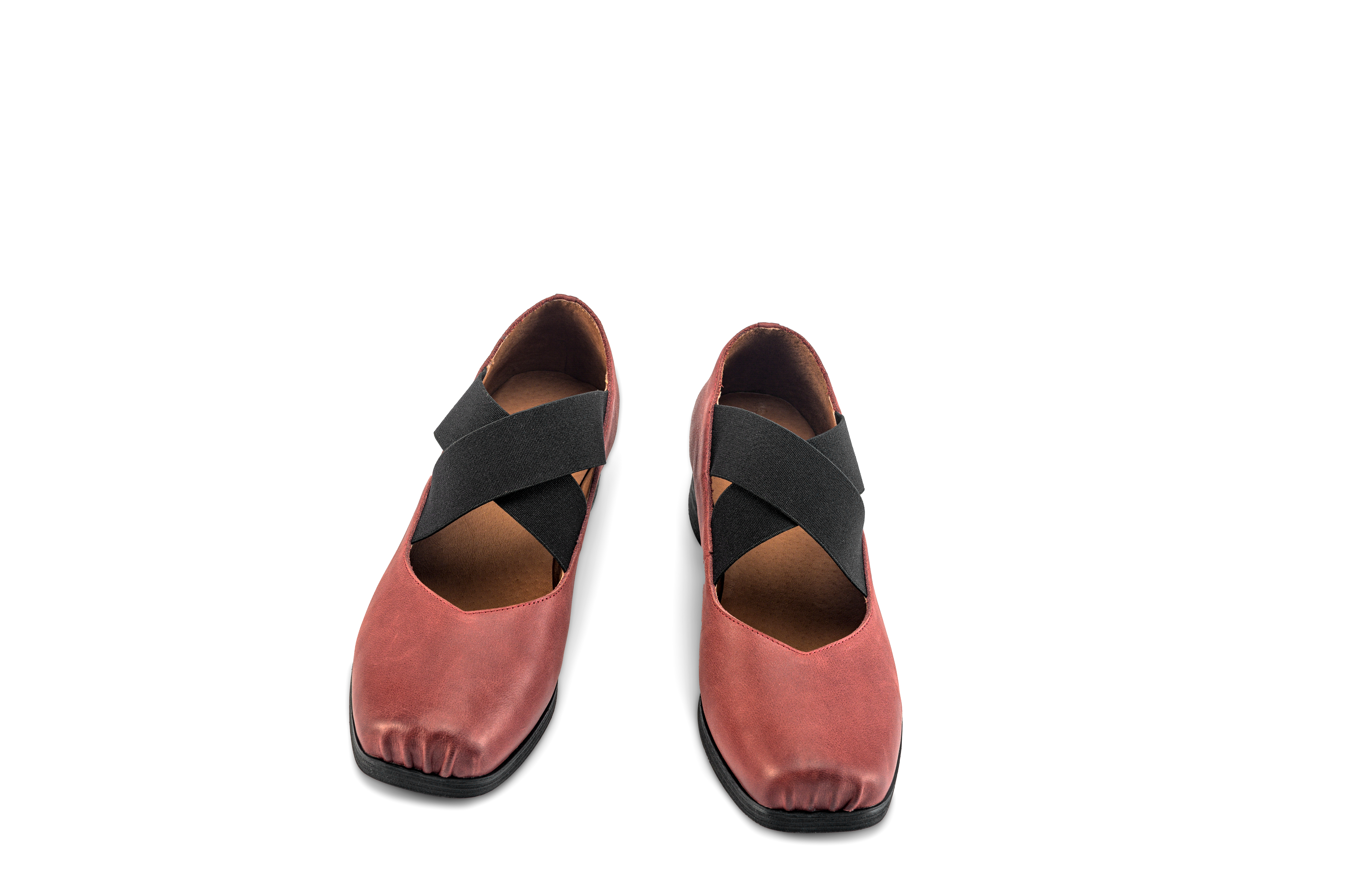 Dark Red Handmade Ballet Shoes for Women - Vintage 3cm Lace-Up Square Toe - 2024 Spring Fashion