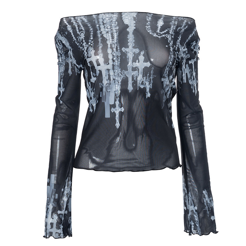 Deep Blue Tie-Dye Mesh Top with Color-Blocked Straight-Leg Sweatpants - Trendy Jazz Dance Outfit for Women