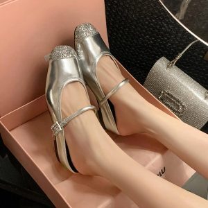Diamond-Encrusted High-Heeled Mary Jane Shoes with Sequined Gold, High-Increase Design for Outdoor Wear, Y2K Style
