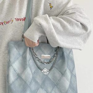 Diamond Quilted Tote Bag for Women - Trendy Retro Shoulder Bag with Large Capacity for Students and Commuters, 2023 Fashion Essential