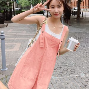 Dopamine Green Denim Overalls for Women - Trendy Summer Style 2025, Stylish Niche Work Shorts with Age-Reducing Appeal