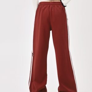 Draped Floor-Length Three-Stripe Casual Pants for Women - Trendy American Style Loose Sweatpants for Sports and Everyday Wear