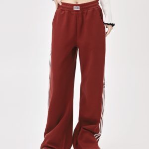 Draped Floor-Length Three-Stripe Casual Pants for Women - Trendy American Style Loose Sweatpants for Sports and Everyday Wear