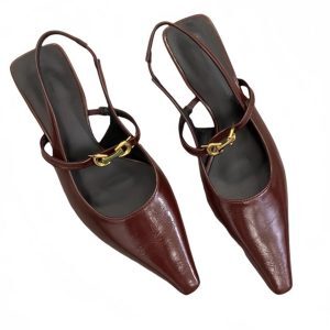 Elegant Black Pointed-Toe High-Heeled Shoes for Women - French Style Closed-Toe Sandals for Spring 2025