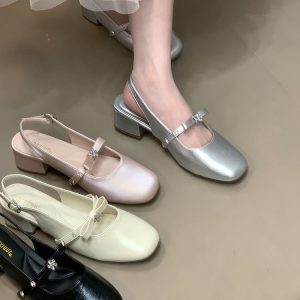 Elegant Bowknot Rhinestone Open-Toe Sandals for Women - Summer Back Strap Flats, Stylish 2025 Footwear