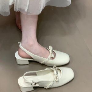 Elegant Bowknot Rhinestone Open-Toe Sandals for Women - Summer Back Strap Flats, Stylish 2025 Footwear