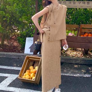 Elegant Chinese-Style Qipao Dress for Women, High-Quality Long Skirt Two-Piece Set, Spring Summer 2025 Fashion