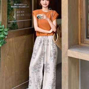 Elegant Flutter Sleeve Two-Piece Set with Wide-Leg Pants - Women's Summer Outfit, High-End Style, Trendy and Chic