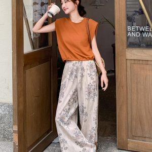 Elegant Flutter Sleeve Two-Piece Set with Wide-Leg Pants - Women's Summer Outfit, High-End Style, Trendy and Chic