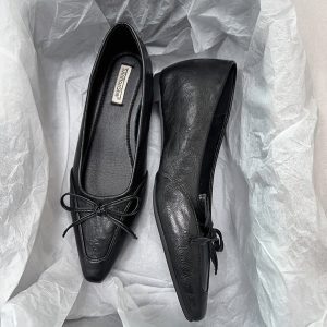 Elegant French-style High-End Women's Mary Jane Shoes, Pointed Toe, Shallow Mouth, Spring 2025 Commuting & Evening Wear