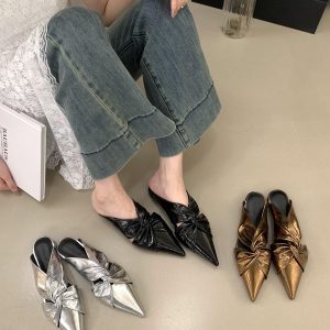 Elegant French-Style Pointed-Toe Sandals for Women - Versatile Comfortable Mules for Summer 2025, Chic and Stylish Footwear