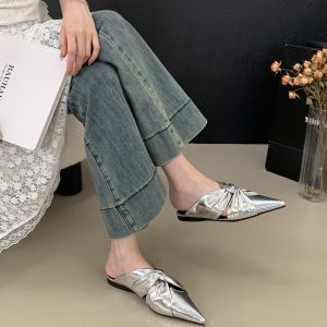 Elegant French-Style Pointed-Toe Sandals for Women - Versatile Comfortable Mules for Summer 2025, Chic and Stylish Footwear