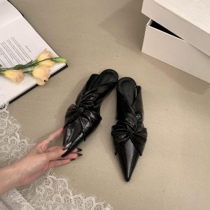 Elegant French-Style Pointed-Toe Sandals for Women - Versatile Comfortable Mules for Summer 2025, Chic and Stylish Footwear
