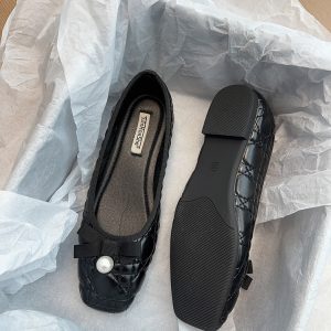 Elegant French-Style White Mary Jane Shoes for Women - Comfortable Spring 2025 Evening Wear, Vintage Charm