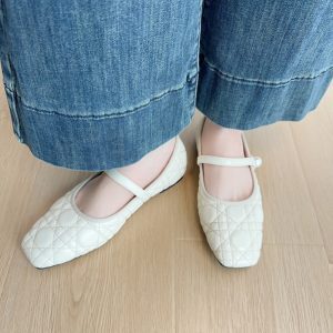 Elegant French-Style White Mary Jane Shoes for Women - Comfortable Spring 2025 Evening Wear, Vintage Charm