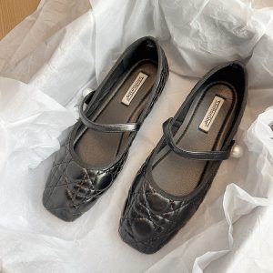 Elegant French-Style White Mary Jane Shoes for Women - Comfortable Spring 2025 Evening Wear, Vintage Charm