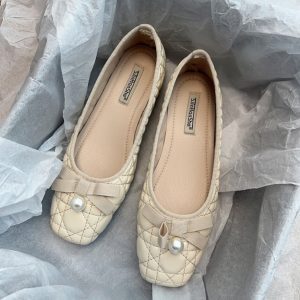 Elegant French-Style White Mary Jane Shoes for Women - Comfortable Spring 2025 Evening Wear, Vintage Charm