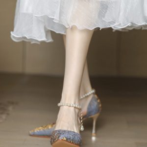 Elegant High-Heeled Sandals for Women, Pointed Toe Design, Versatile Summer Style for Skirts and Dresses, 2025 Trend