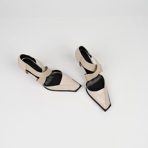Elegant Hollow Cross Strap White High Heels for Women - Niche Design Shallow Mouth Sandals with Thin Heels, Perfect for Chic Occasions