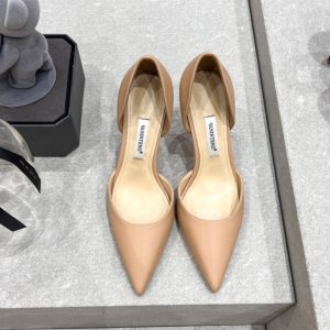 Elegant Nude High Heel Stiletto Shoes for Women - French Hollow Pointed Toe Design, Chic Style, Perfect for Any Occasion