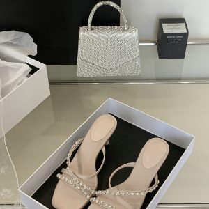 Elegant Nude High Heels Sandals for Summer 2025, Comfortable French Style with Rhinestone Accents, Chic and Sophisticated Women's Footwear