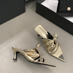 Elegant One-Strap High Heel Sandals with Bow Detail - Exquisite French Style for 2025