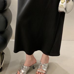 Elegant One-Strap High Heel Sandals with Bow Detail - Exquisite French Style for 2025
