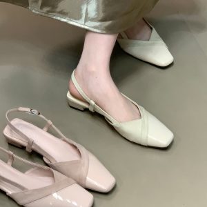 Elegant Open-Toe Sandals for Women - 2025 French Spliced Hepburn Style Backless Sandals, Chic Summer Footwear