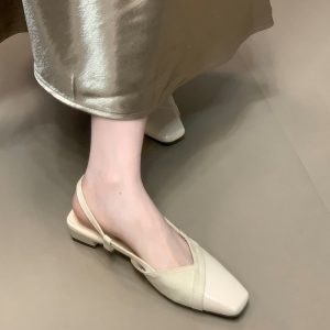 Elegant Open-Toe Sandals for Women - 2025 French Spliced Hepburn Style Backless Sandals, Chic Summer Footwear