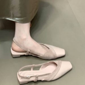 Elegant Open-Toe Sandals for Women - 2025 French Spliced Hepburn Style Backless Sandals, Chic Summer Footwear