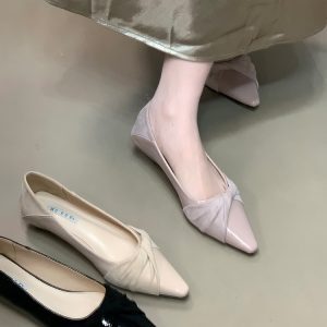 Elegant Patchwork Women's Loafers - French Design, Shallow Mouth, Commuter Style, Trendy for 2025, Perfect for Everyday Wear