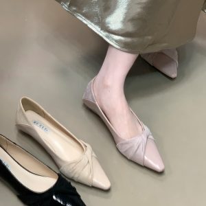 Elegant Patchwork Women's Loafers - French Design, Shallow Mouth, Commuter Style, Trendy for 2025, Perfect for Everyday Wear