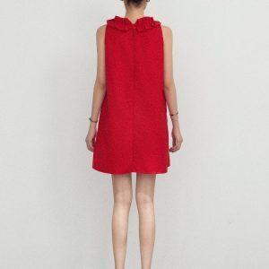 Elegant Slimming French Knot Rose Sleeveless Dress - Summer Short Skirt Tank Dress in Y2K Style